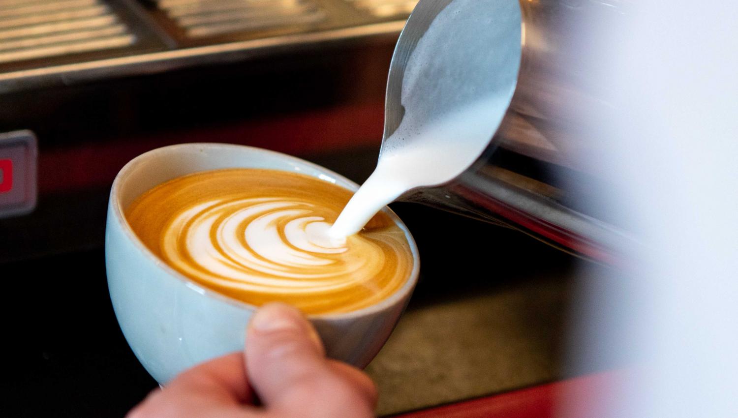 barista pouring coffee