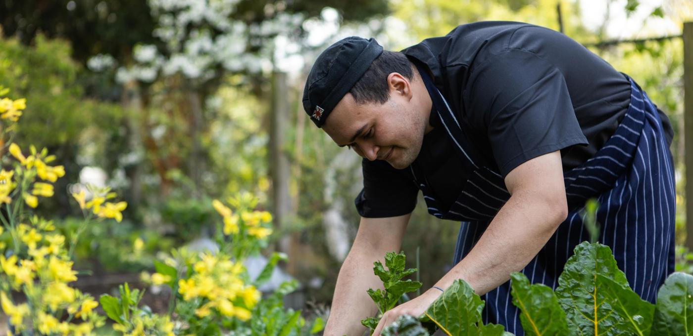 chef in chelsea physic garden by laura jalbert